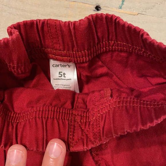 Carter’s, 5T, button down shirt and red pants set. GUC - Picture 4 of 4